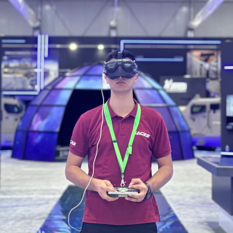 FPV drone filming at SOFEX Jordan defense exhibition
